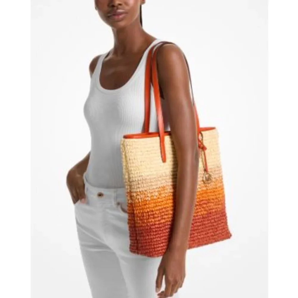 NWT Michael Kors The Michael Ombré Straw Tote Bag